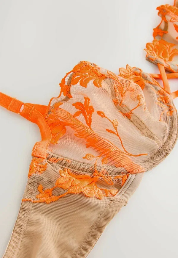Бюстгальтер-балконет Next, Non padded balcony fit premium embroidered bra, оранжевый — фото 3