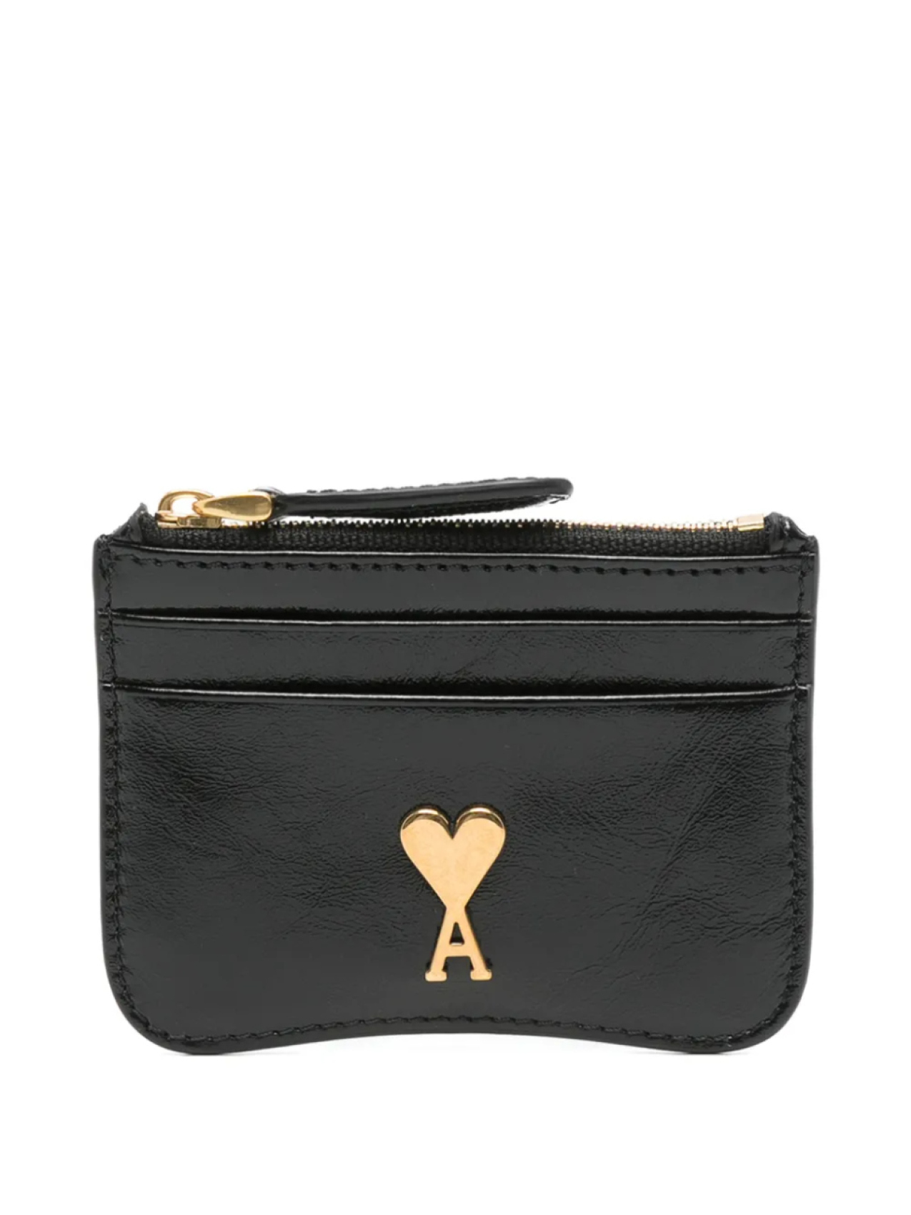 

AMI Paris кошелек Ami de Coeur с металлической пластинкой, черный