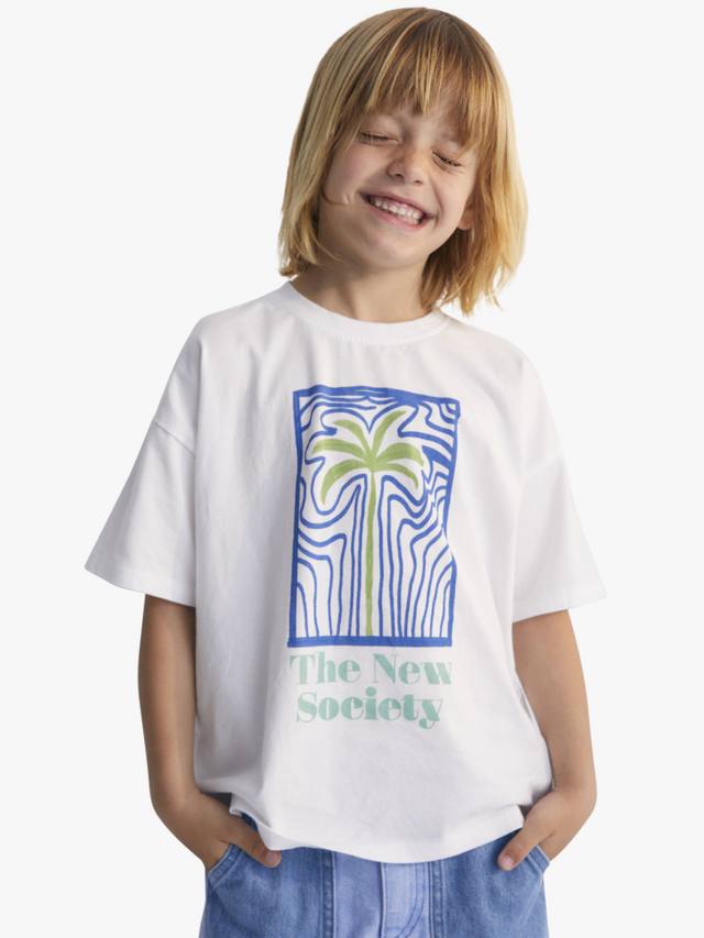 

Детская футболка Thea Cotton Relaxed с принтом пальмы The New Society, White