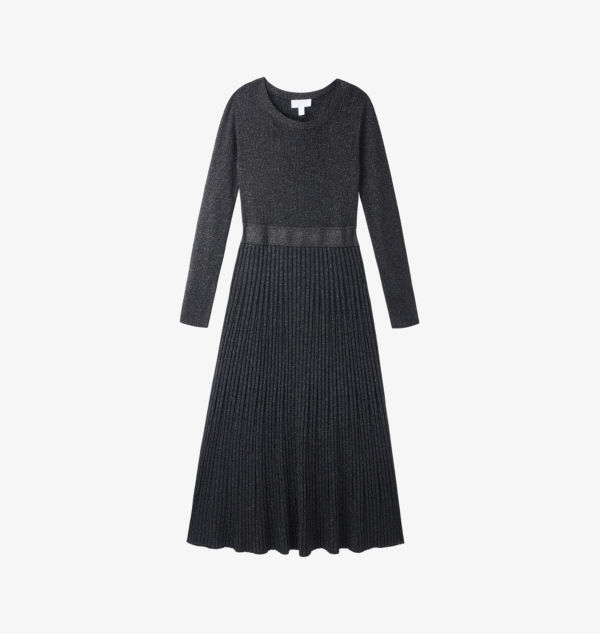 

Платье миди Sparkle-Rib с круглым вырезом The White Company, черный