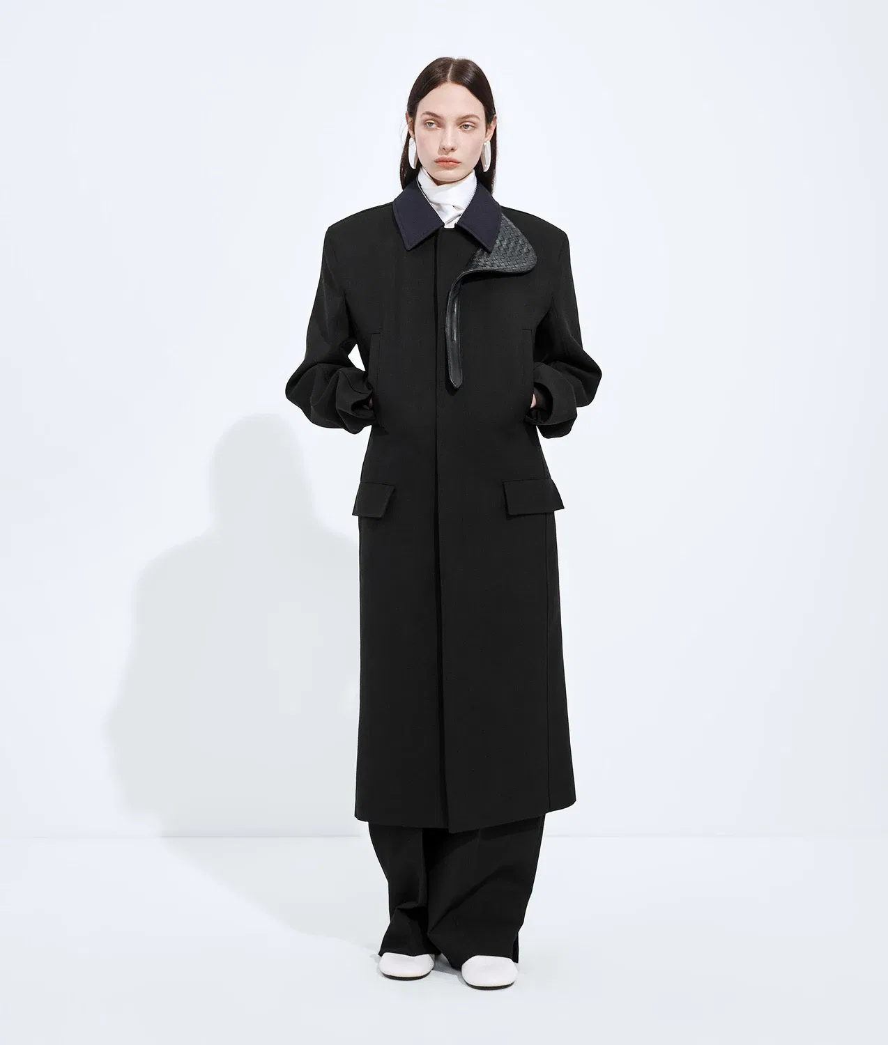Пальто из разделяемой шерсти и мохера BOTTEGA VENETA, черный