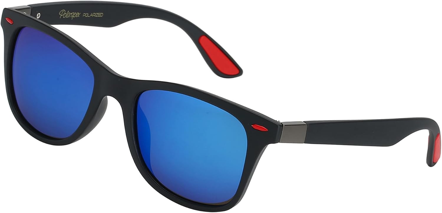 

Поляризованные солнцезащитные очки PolarSpex для мужчин и женщин – защита от УФ-излучения, прочные и легкие, в стиле ретро, ​​идеально подходят для вождения и рыбалки, Racing Black | Polarized Ice Blue