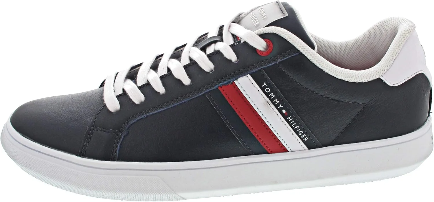 Мужские кожаные кроссовки Tommy Hilfiger Essential с чашеобразной подошвой, голубой