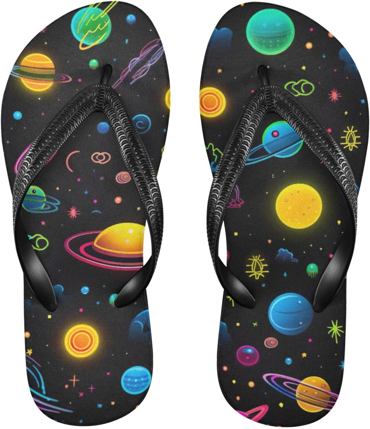 

Женские и мужские летние пляжные шлепанцы Space Planet Galaxy, повседневные сандалии для душа Kfbe