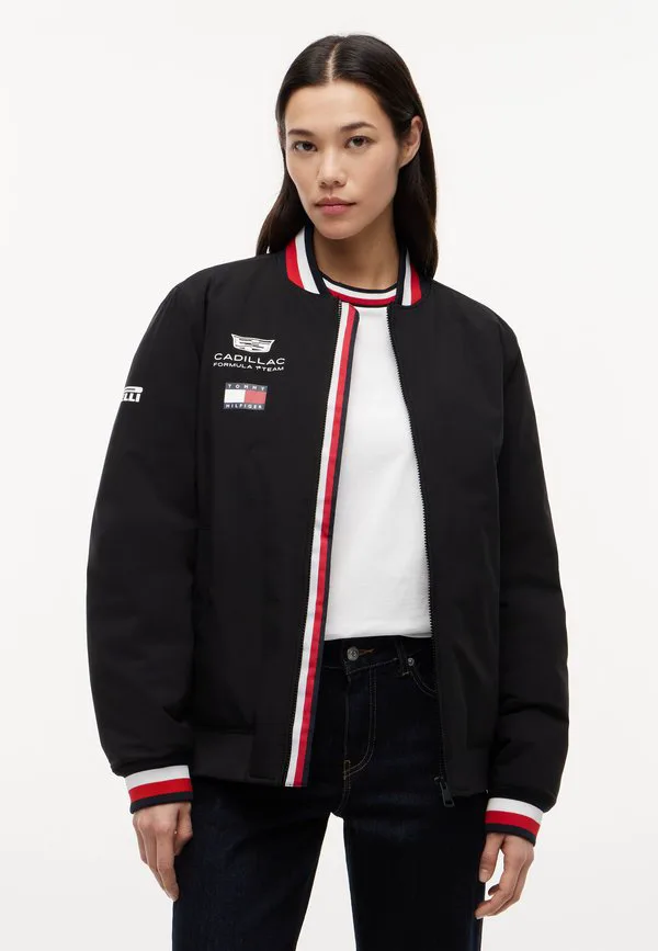 Куртка-Бомбер унисекс с логотипом команды cadillac formula 1. Tommy Hilfiger, Black — фото 4