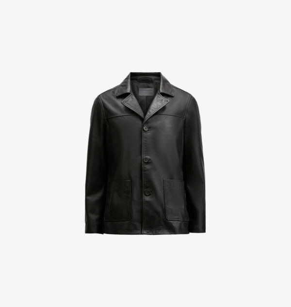 

Пальто из потертой кожи Lucas Allsaints, черный