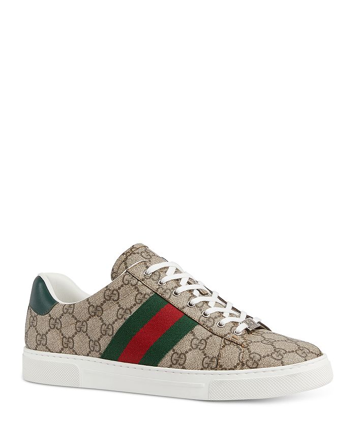 

Мужские кроссовки Ace из парусины и кожи Gucci, коричневый/бежевый