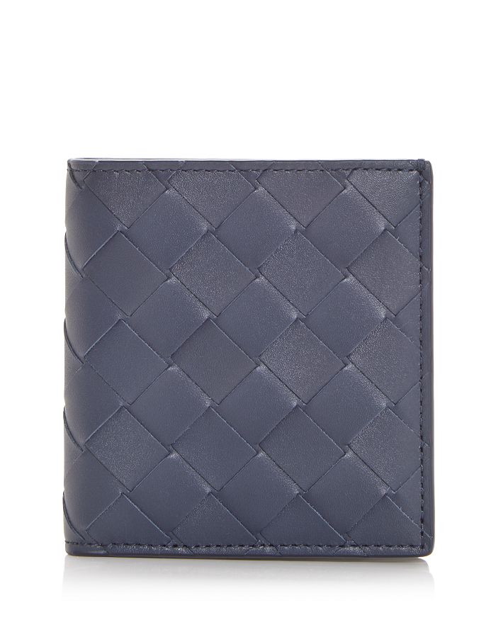 

Кошелёк Intrecciato из кожи с двумя отделениями Bottega Veneta, синий