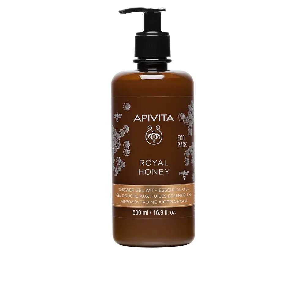 

Гель для душа Royal honey gel de baño con miel y aceites esenciales - limpia suavemente y calma la piel Apivita, 500 мл.