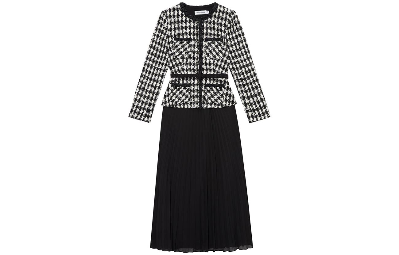 

Женское черное платье с длинными рукавами Self-portrait