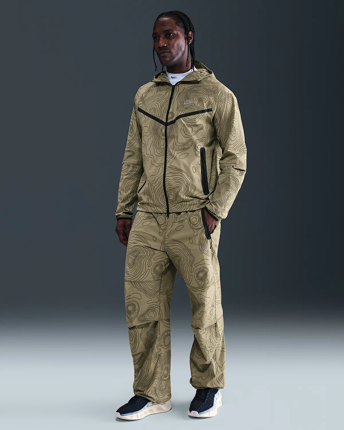 Мужские спортивные штаны Nike Tech с открытым низом, Neutral Olive