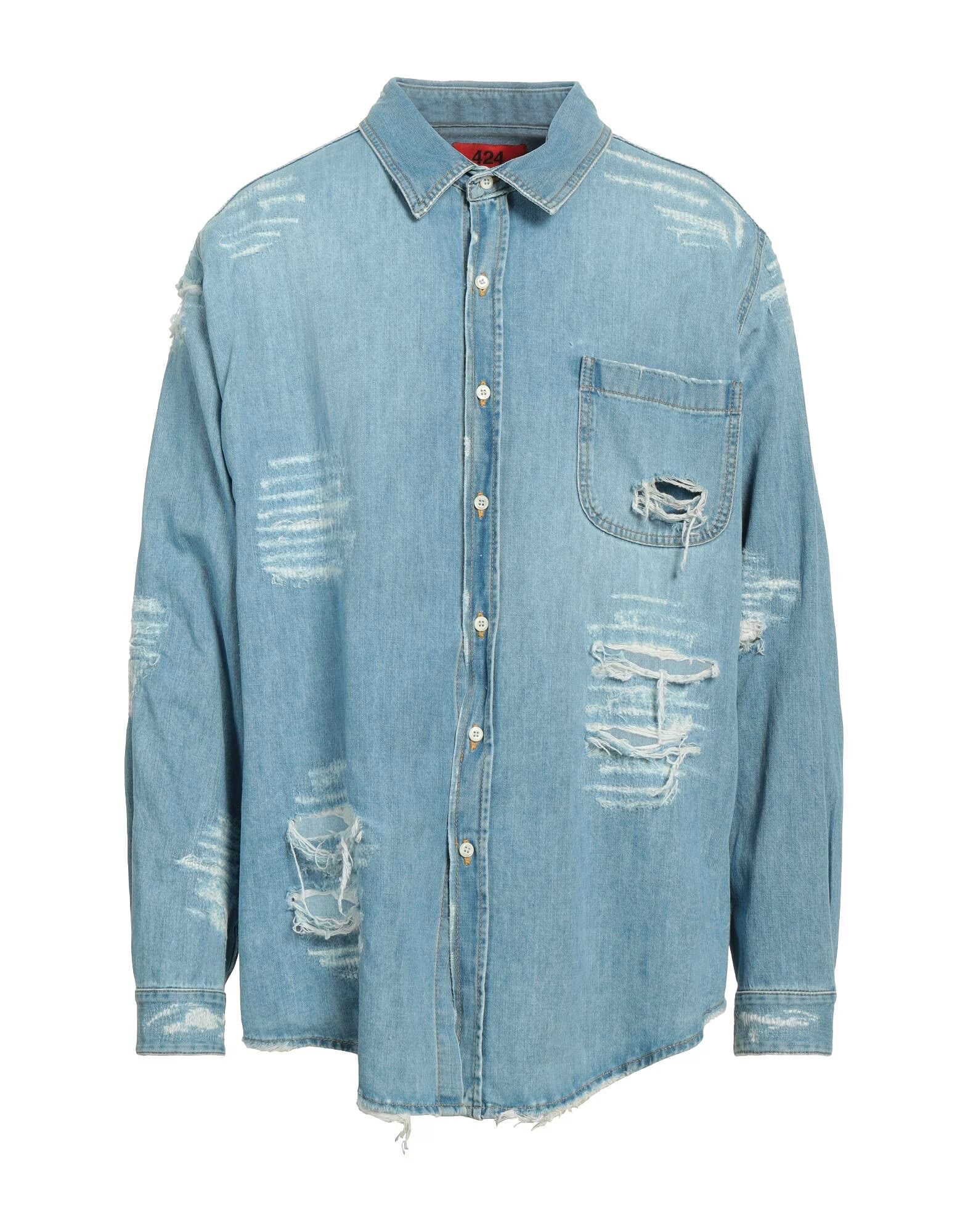 

Джинсовая рубашка 423 Fourtwofour, синий