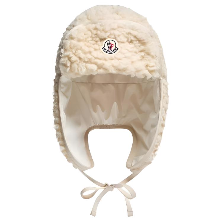 

Трапперская шапка из искусственной овчины Moncler, белый