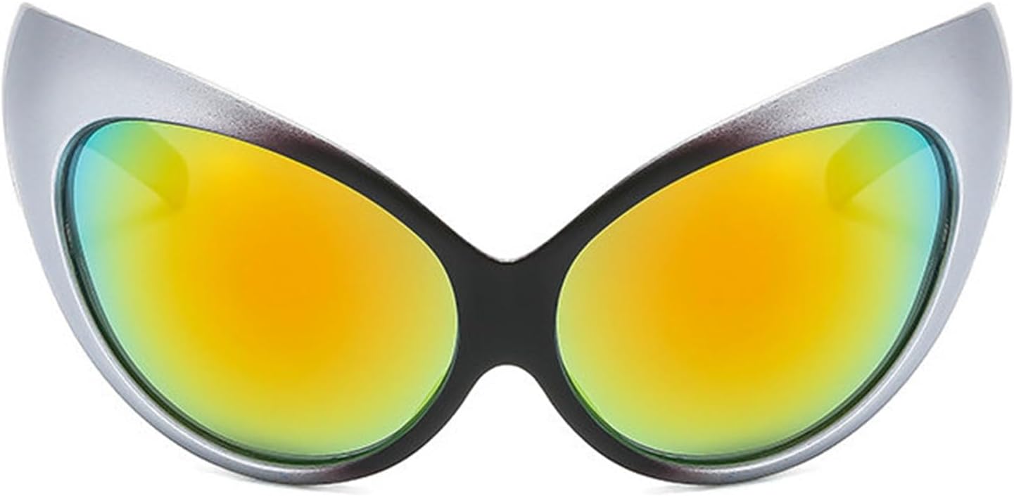 

Солнцезащитные очки «кошачий глаз» Helena 2023 Y2K для мужчин, винтажные, в большой оправе, для верховой езды, спортивные, футуристические солнцезащитные очки для женщин, Orange