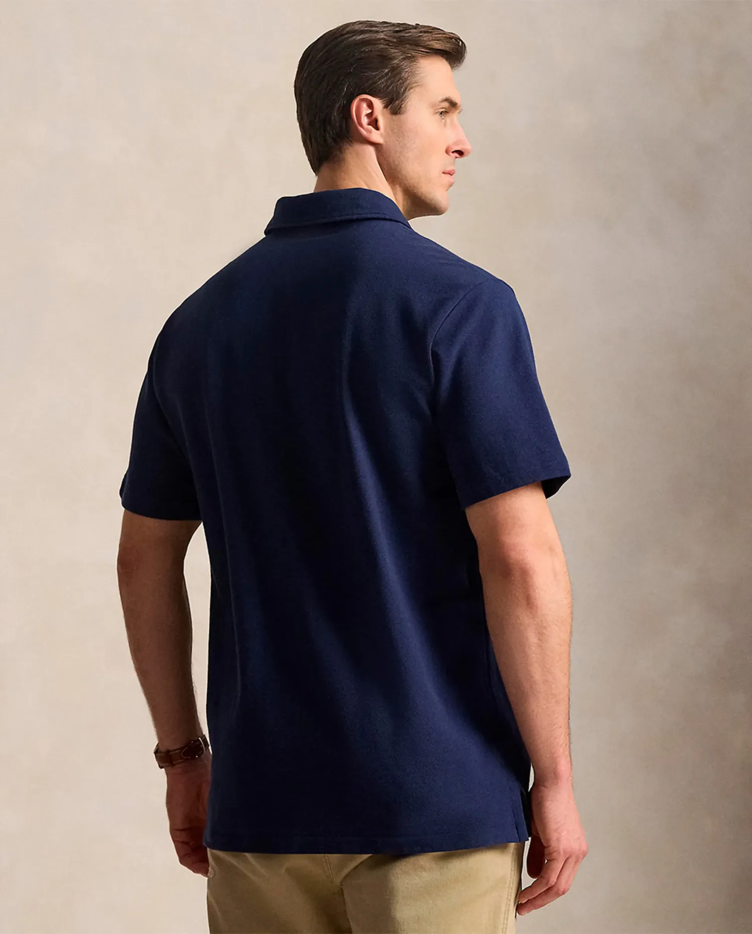 Мужская хлопковая футболка поло с медвежонком Polo больших размеров Polo Ralph Lauren, темно-синий — фото 3