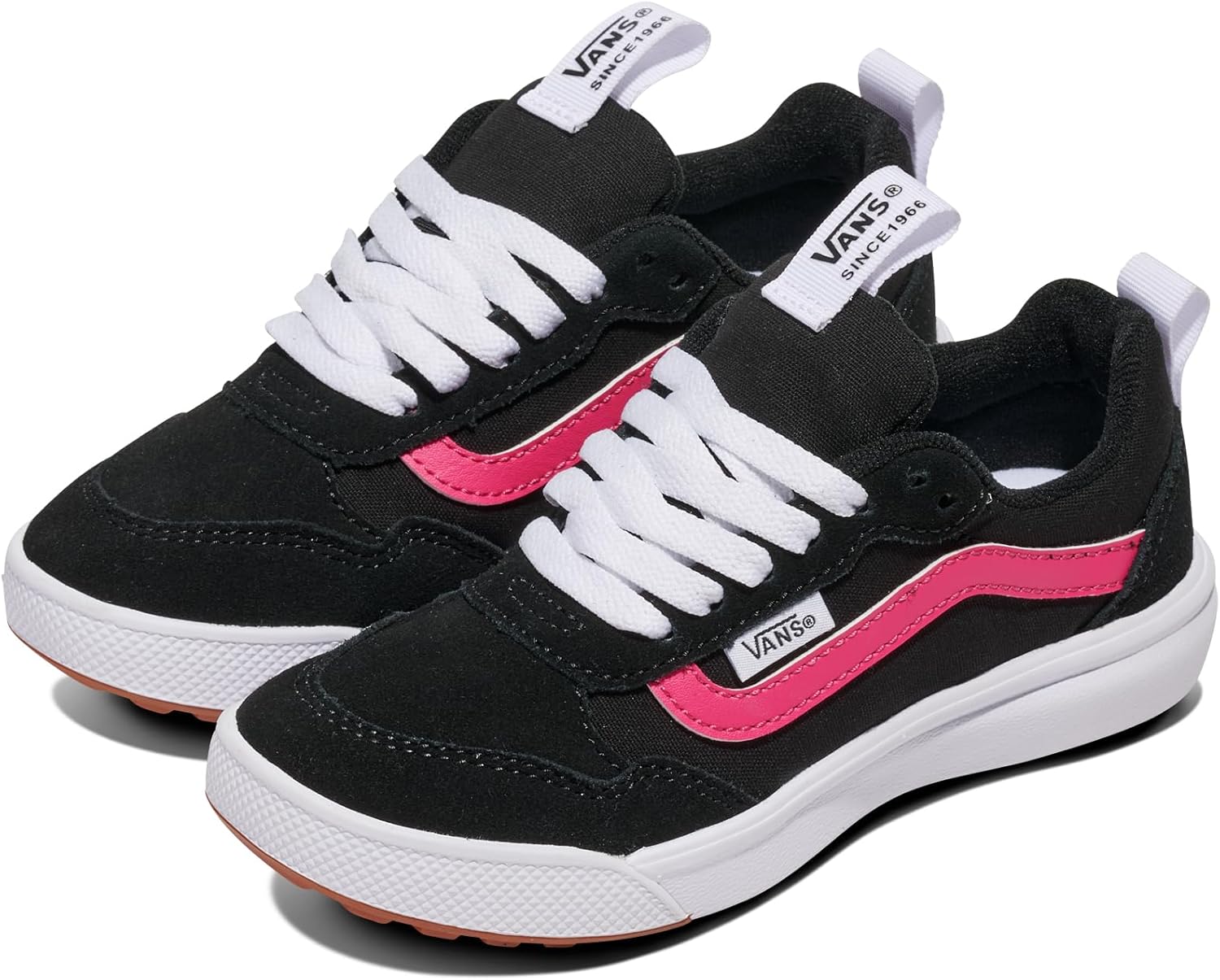 Кроссовки Vans для детей и подростков, Спортивная обувь для мальчиков и девочек для ходьбы, походов и моды, черный/розовый — фото 2