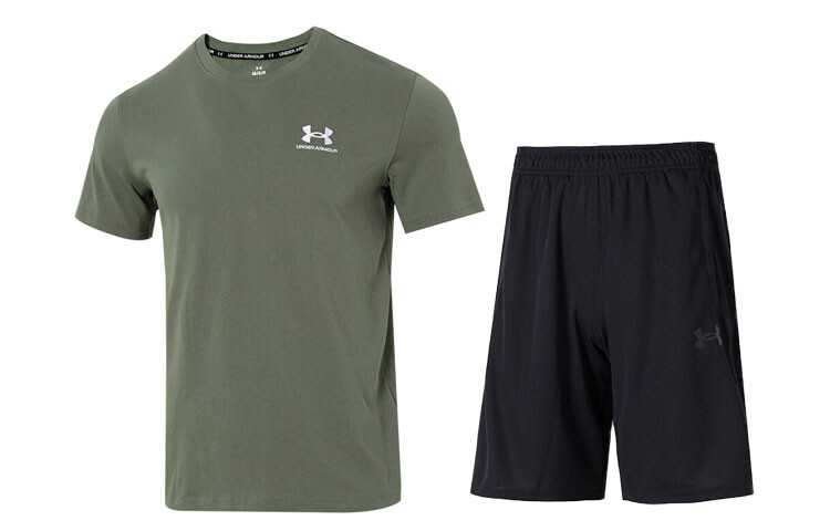 

Мужская повседневная спортивная одежда Under Armour, цвет Army green + black