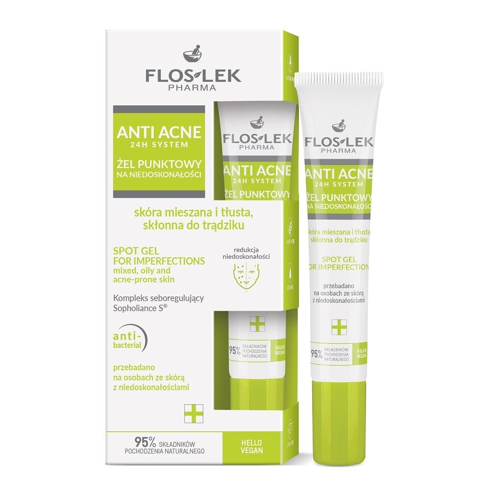 

FLOSLEK ANTI ACNE Гель-пятно от несовершенств для комбинированной, жирной и склонной к акне кожи 20 мл