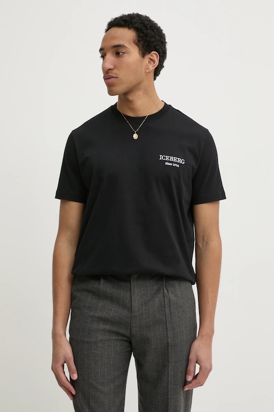 

Хлопковая футболка Iceberg, черный