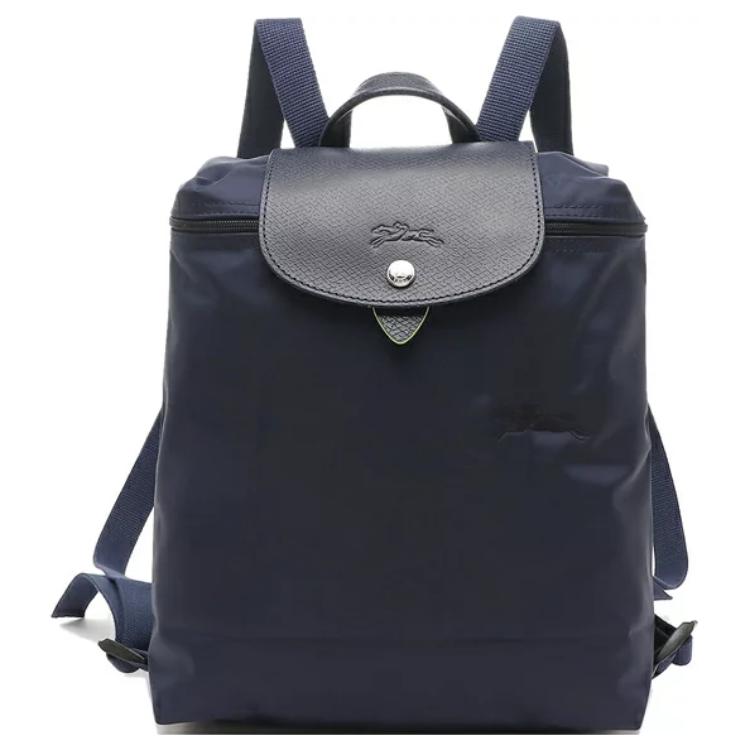 

LONGCHAMP Сумка рюкзак Le Pliage Green Recycled Canvas с кожаной отделкой женская морская синяя