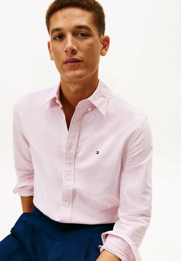 Рубашка в полоску в стиле оксфорд стандартного кроя Tommy Hilfiger, Medium Red White — фото 4