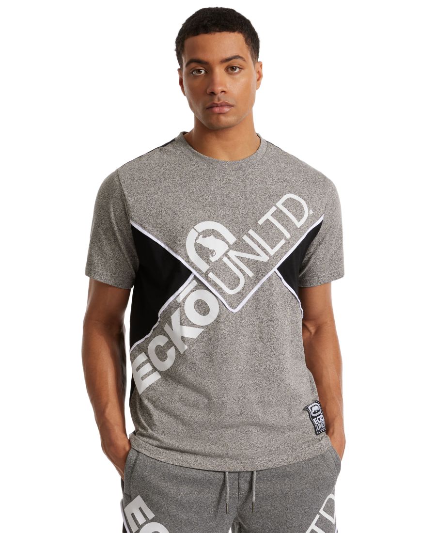 

Мужская футболка с геометрическим графическим принтом Ecko Unltd, Marled Grey