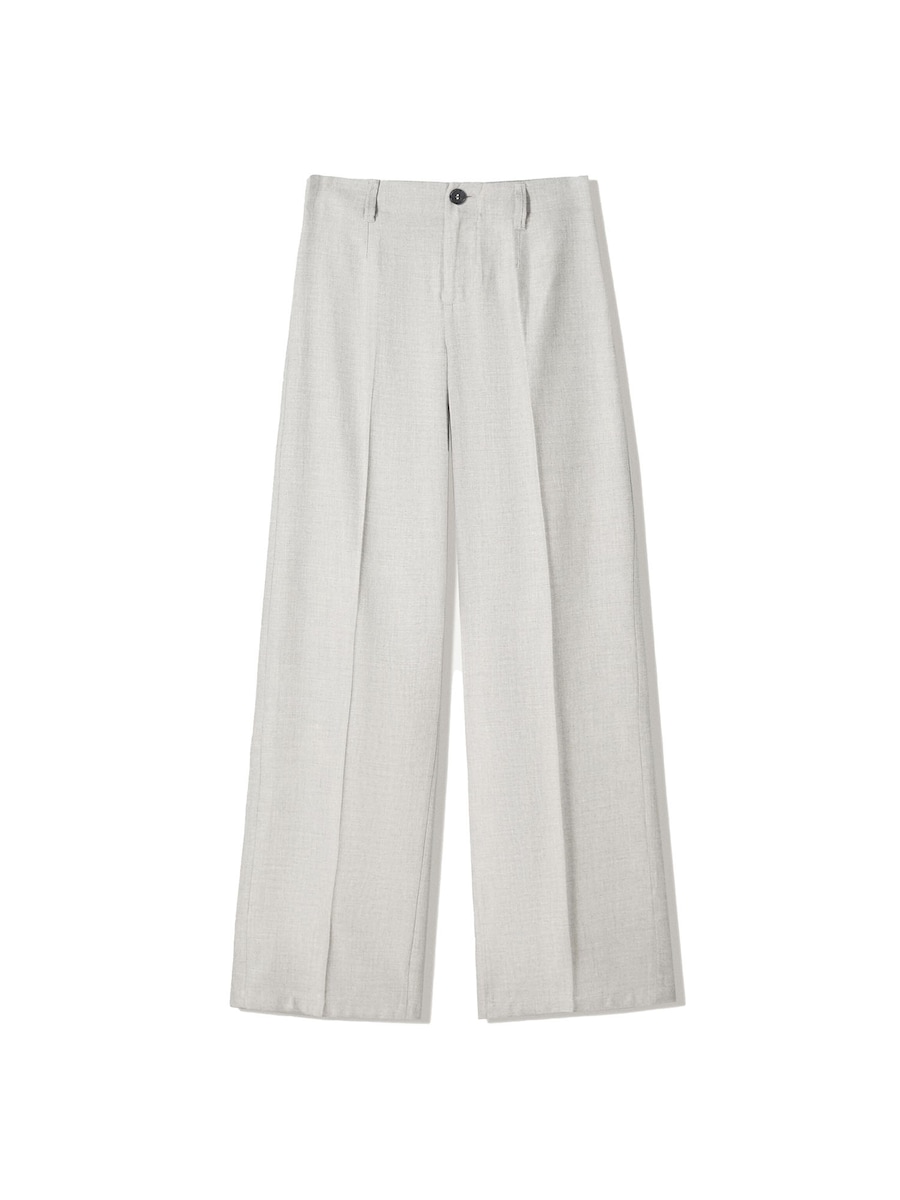 

Широкие брюки со складками Bershka, светло-серый