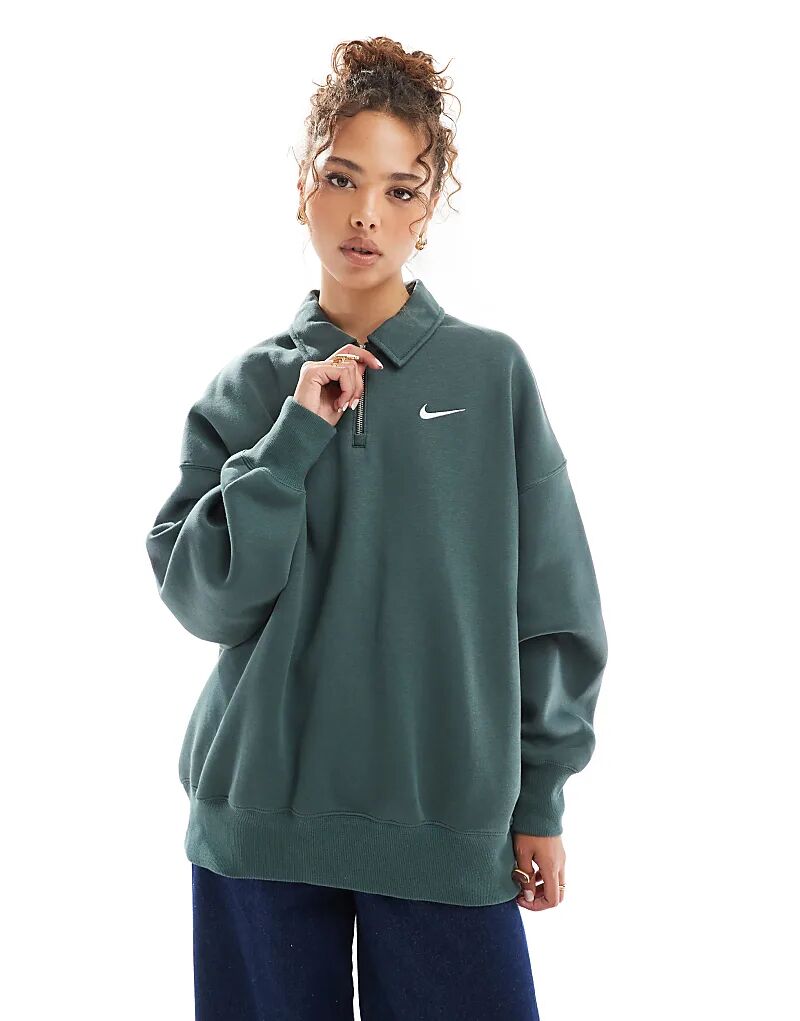 

Флис Phoenix oversize 1/4 зеленого цвета Nike