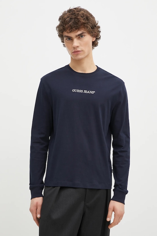 

Хлопковая водолазка Guess Jeans, темно-синий