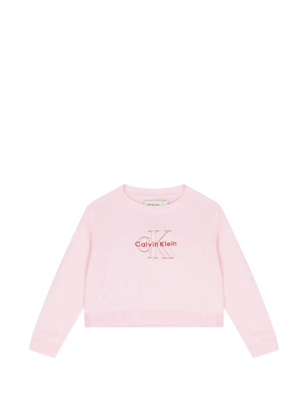 Свитер с вышивкой логотипа Calvin Klein Kids, розовый