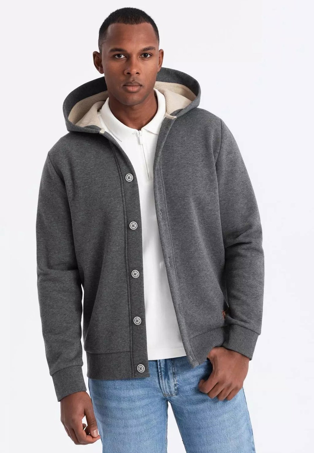 

Кардиган BUTTON UP HOODIE Ombre, цвет Dark Grey Melange