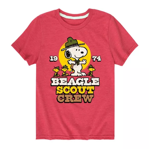 

Футболка с принтом для мальчиков 8-20 лет "Beagle Scout Crew" в стиле Peanuts Licensed Character, красный