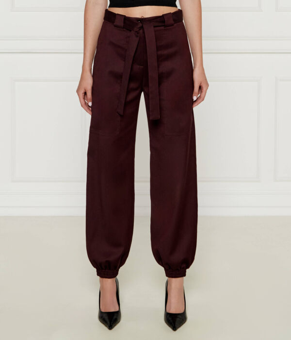 

Шерстяные брюки с поясом капроновые Regular Fit Pinko, бургундия