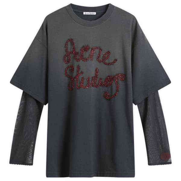 

Футболка Edra с двойной мишурой Acne Studios, anthracite серый