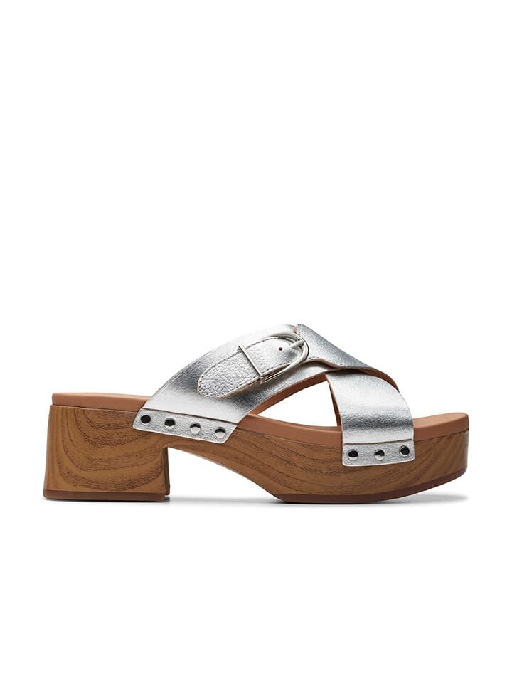 Мюли Clarks Leder Sivanne Walk, серебряный