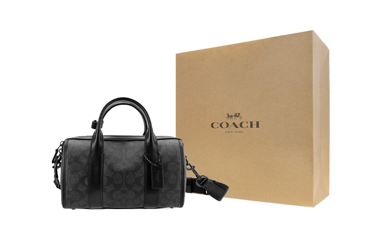 

COACH Готэм искусственная кожа наплечная сумка через плечо дамская среднего размера мужская свинцово-серая
