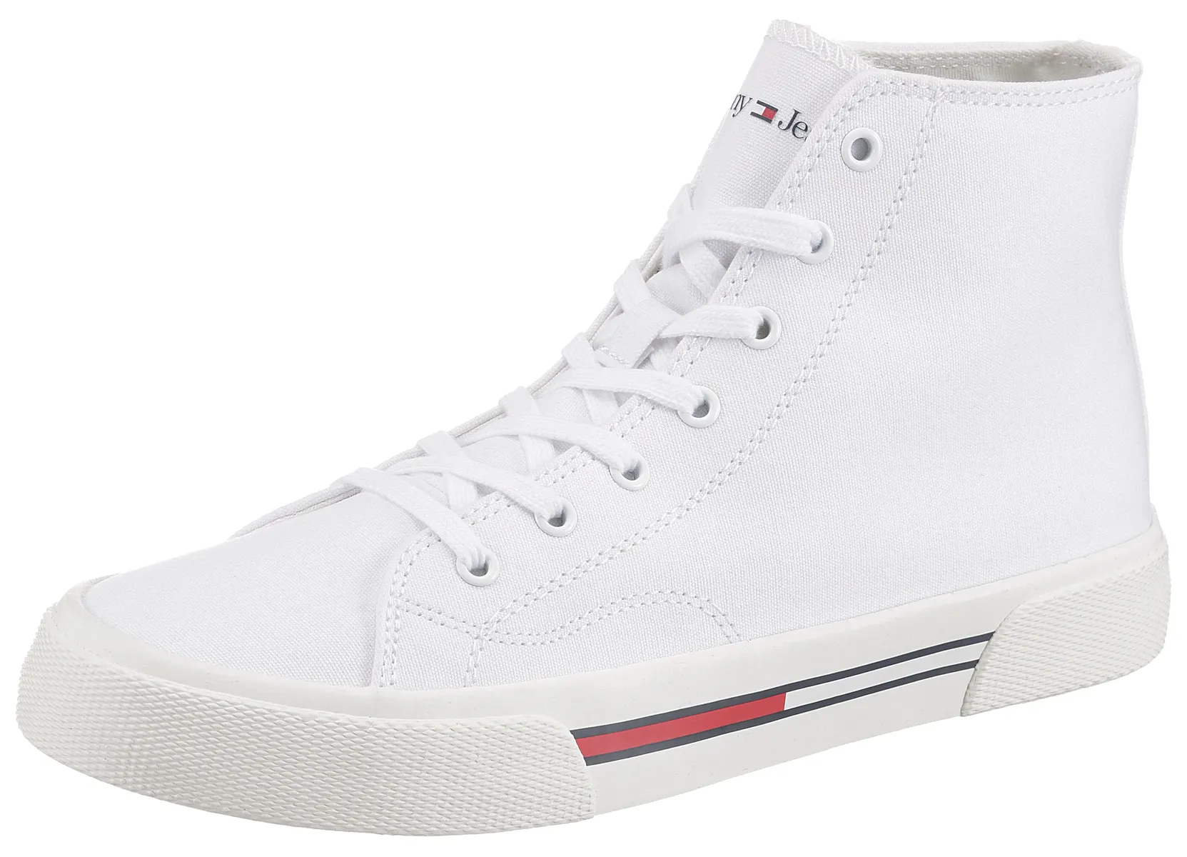 

Кроссовки Tommy Jeans "TOMMY JEANS MC WMNS", с логотипом-флагом, повседневная обувь, полуботинки, туфли на шнуровке, белый