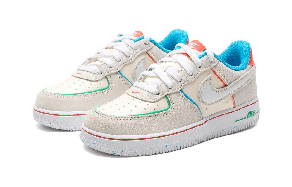 Кроссовки Air Force 1 Low "Holiday Cookies" PS Nike, бежевый/синий — фото 4