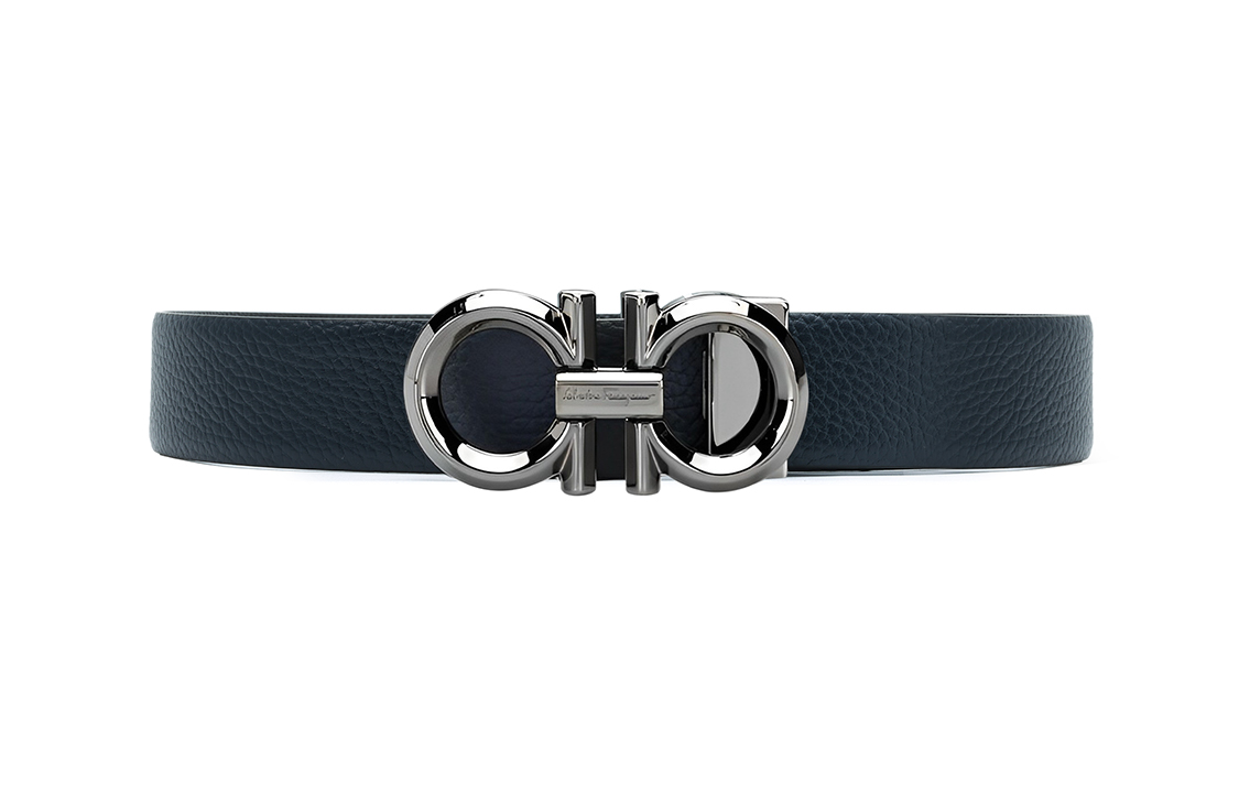 

Мужской ремень из коровьей кожи FERRAGAMO, черно-синие, ширина: 3,5 см