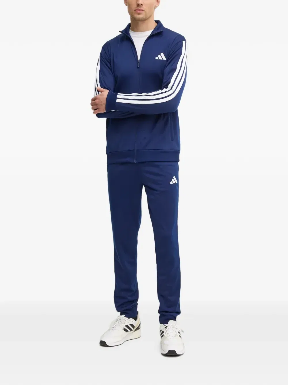 Спортивный костюм на молнии с боковыми полосками Adidas, синий — фото 2