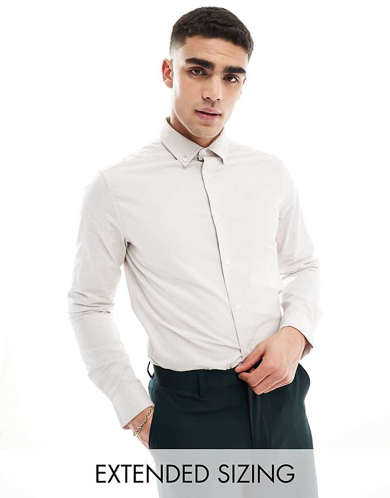 

ASOS DESIGN – Рубашка из хлопчатобумажного волокна светло-розового цвета обычного кроя