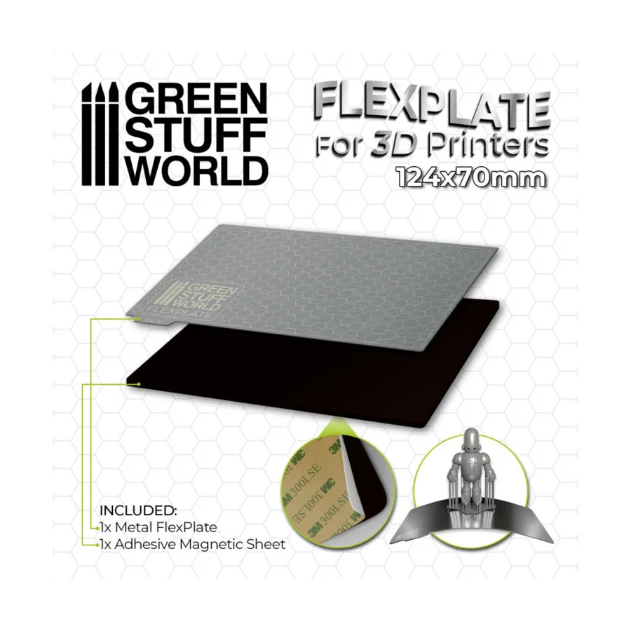 

Гибкая пластина - 124x70 мм, 3D Printing Supplies (Green Stuff World)