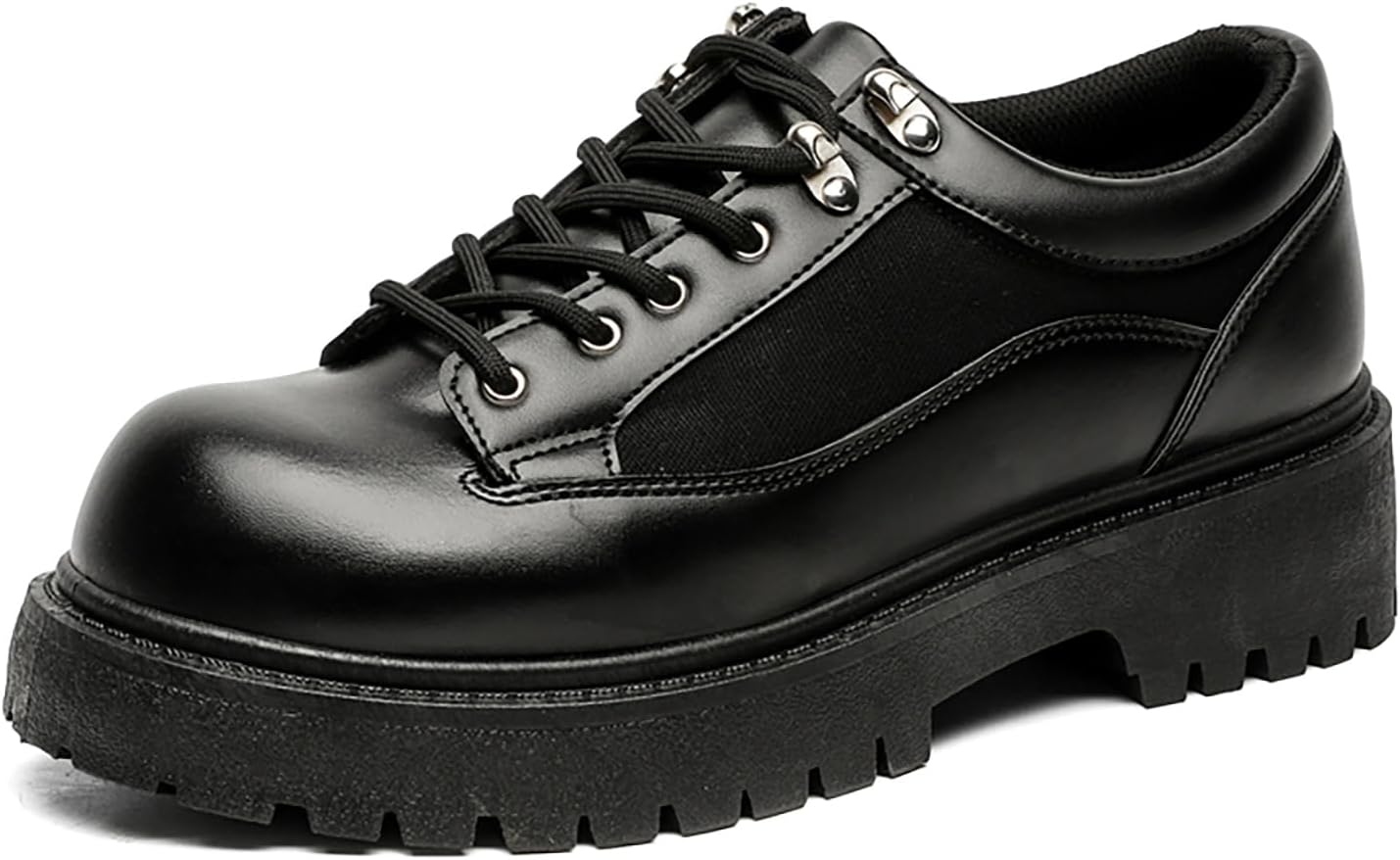 

Мужские черные кожаные оксфорды с массивным каблуком, платформой и шнуровкой, вечерние и повседневные прогулочные туфли для ежедневной носки на улице Zghnp