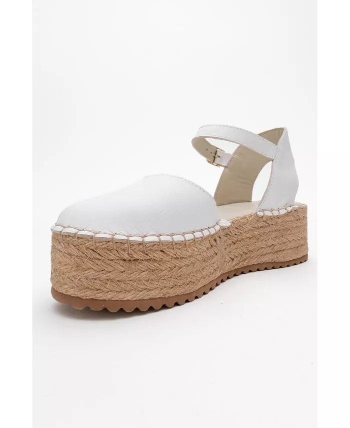 Босоножки Viba Leather Esprarille на платформе и танкетке Forever & Always Shoes, белый — фото 3