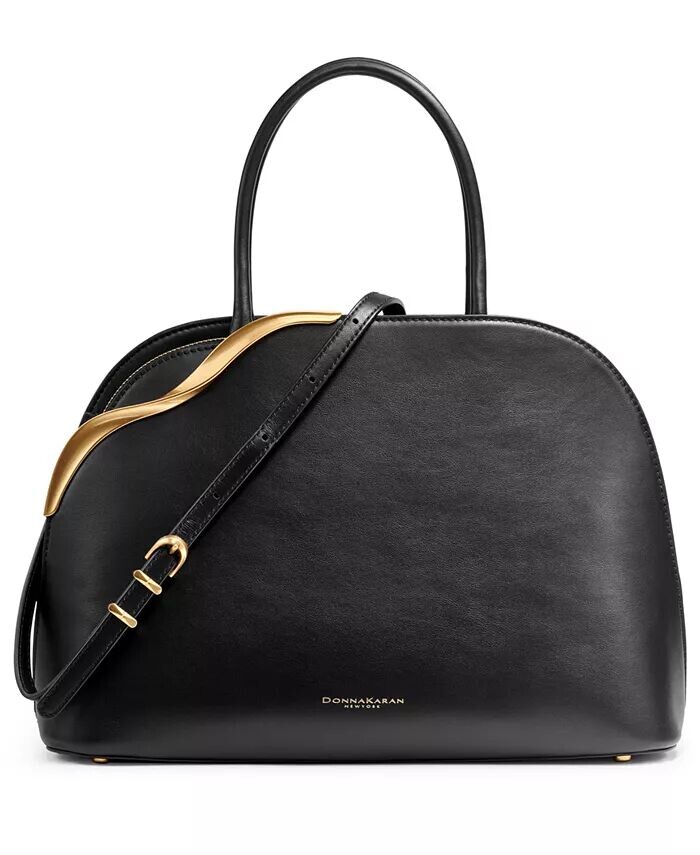 

Кожаная сумка-портфель Donna Karan Malverne с двойной ручкой сверху Donna Karan New York, серый