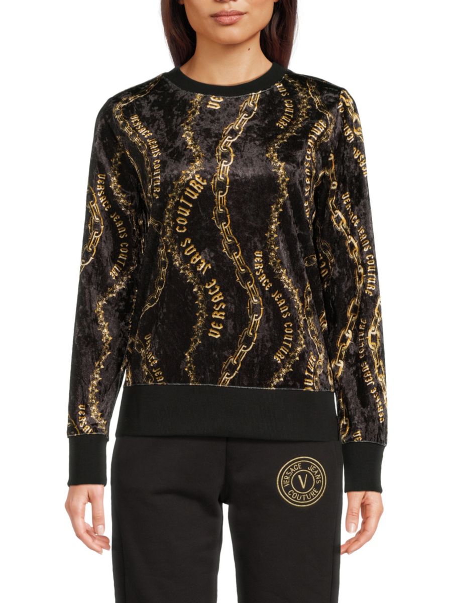 

Толстовка с логотипом Versace Jeans Couture, цвет Black Gold