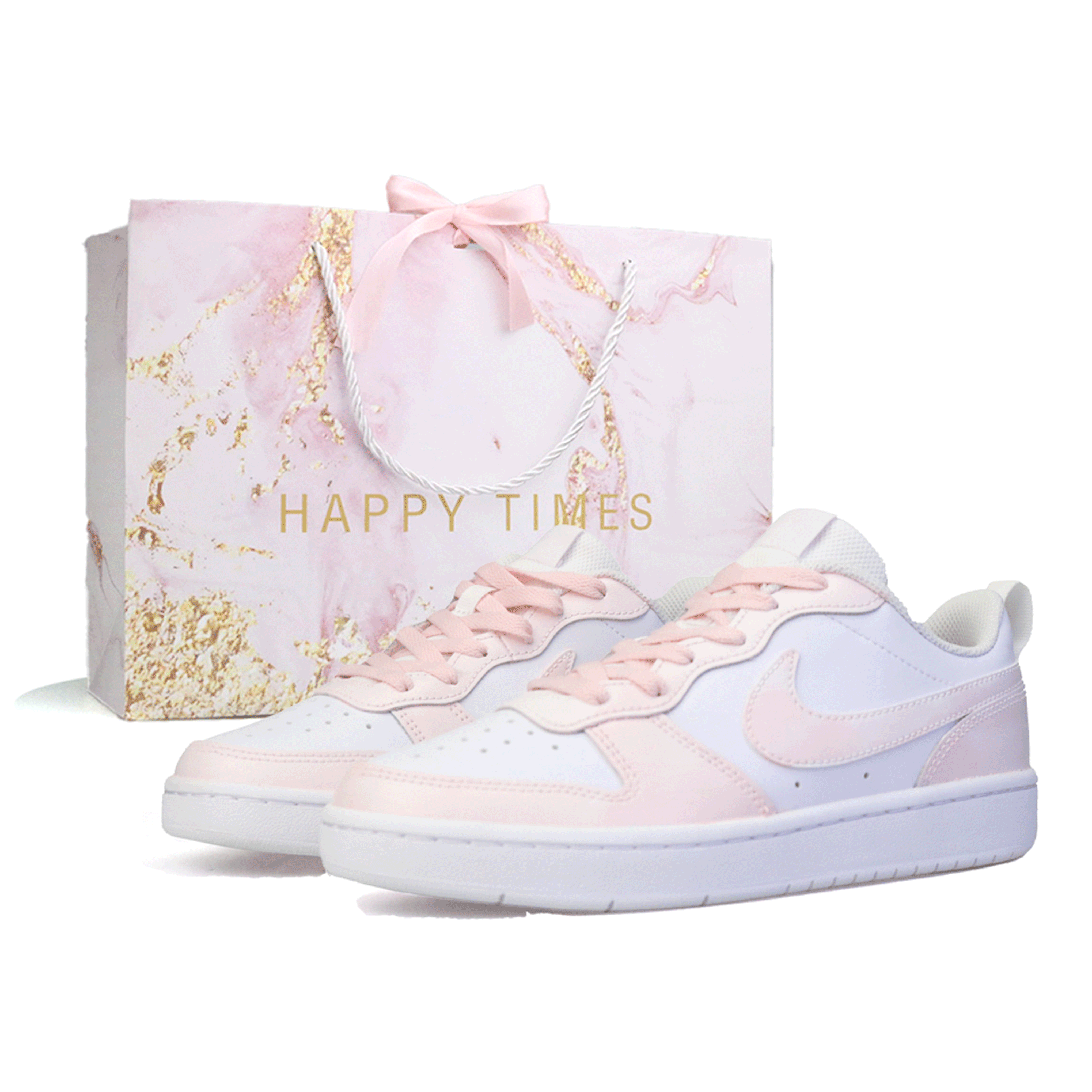 

Детские скейтерские кроссовки Court Borough для младших школьников Nike, белый/розовый