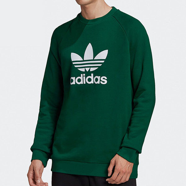 Толстовка adidas originals Trefoil Crew Casual Sports Round Neck Pullover Green, зеленый — фото 3
