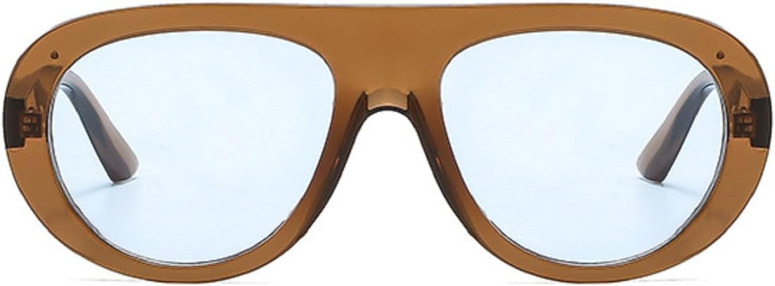 

Модные солнцезащитные очки Melrose Fashion Pilot с желтыми линзами, для женщин и мужчин, с защитой от УФ-излучения UV400, стильные цельные солнцезащитные очки, модель 1164, Tea Blue