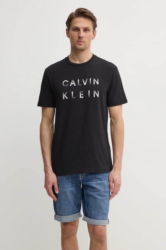 

Хлопковая футболка Calvin Klein, черный